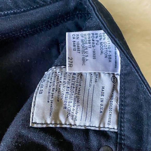 AG Adriano Goldschmied Stilt Cigarette Black Velvet Jeans - Picture 5 of 6